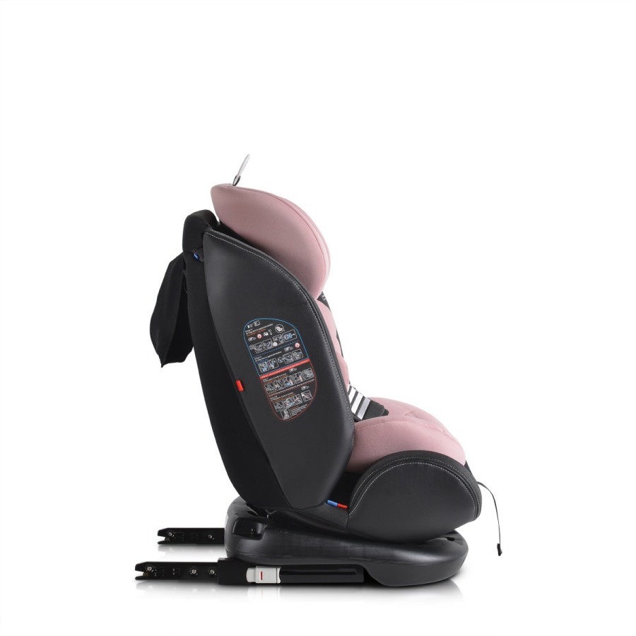 Стол за кола с Isofix система Pilot 360° розов