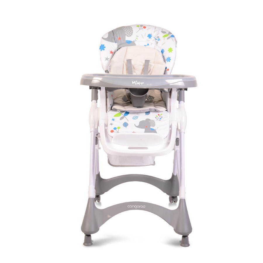 Детски стол за хранене Mint сив