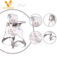 Детски стол за хранене Mint сив