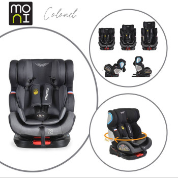 Стол за кола Colonel 360° с Isofix тъмносив