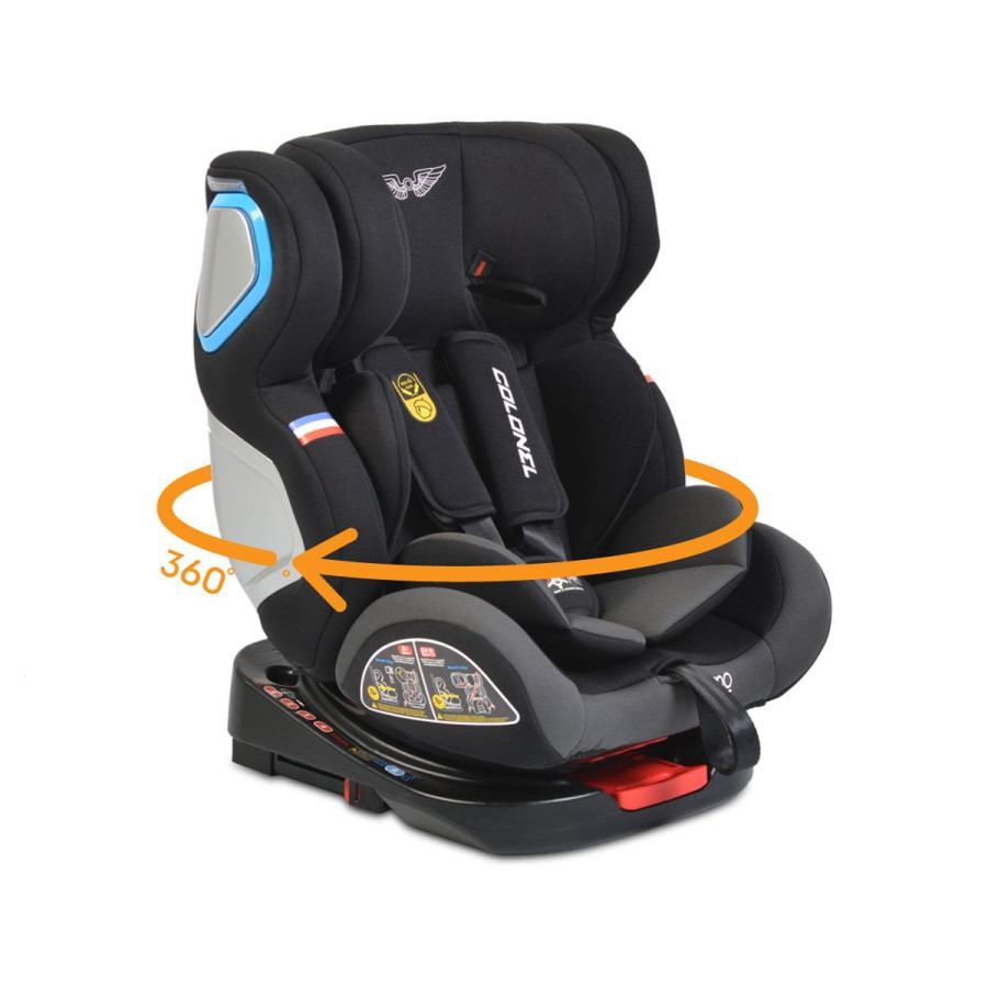 Стол за кола Colonel 360° с Isofix тъмносив