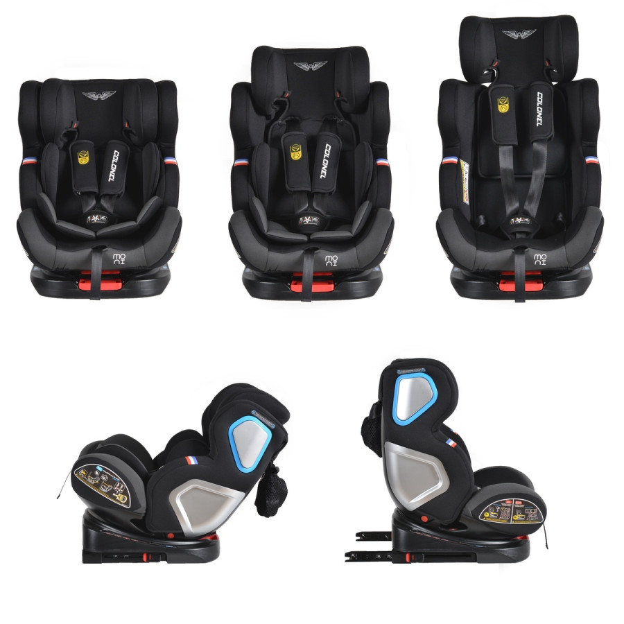 Стол за кола Colonel 360° с Isofix тъмносив