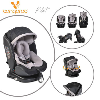 Стол за кола с Isofix система Pilot 360° сив