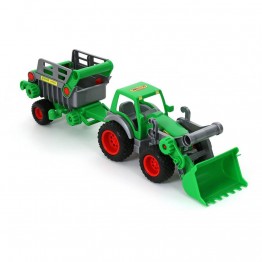 Трактор Farmer с предно гребло и ремарке - 46505
