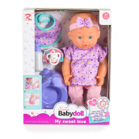 31cm Кукла с гърне и биберон Purple 6811