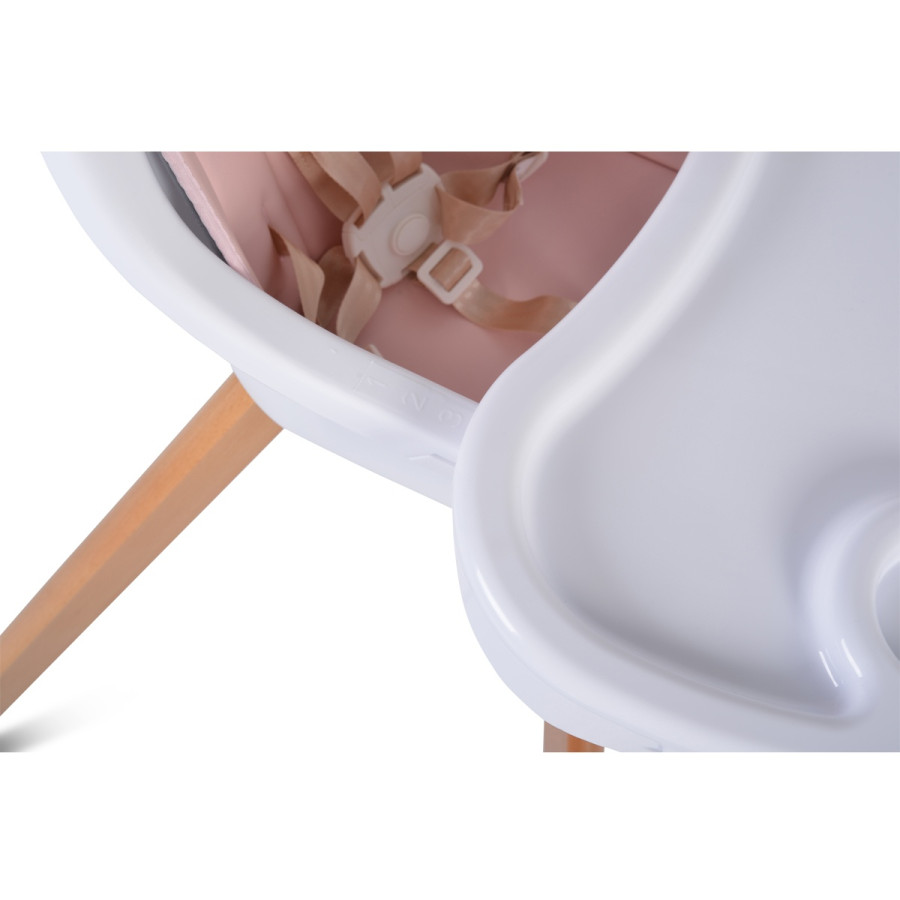 Дървен стол за хранене Hygge розов