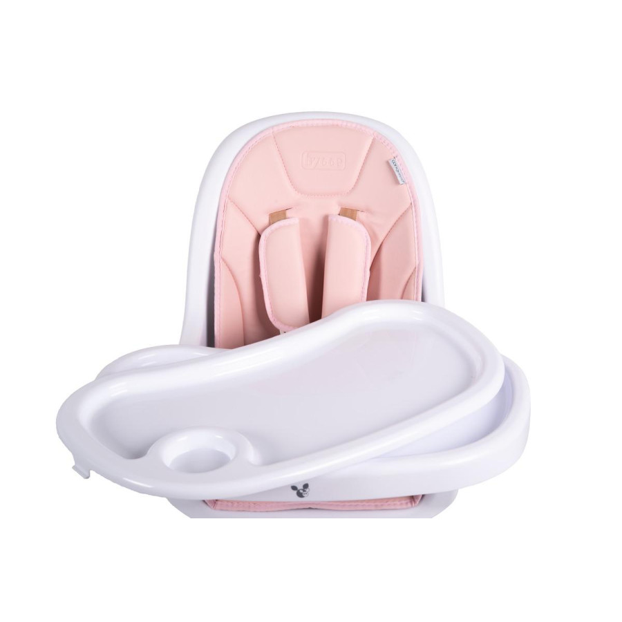 Дървен стол за хранене Hygge розов