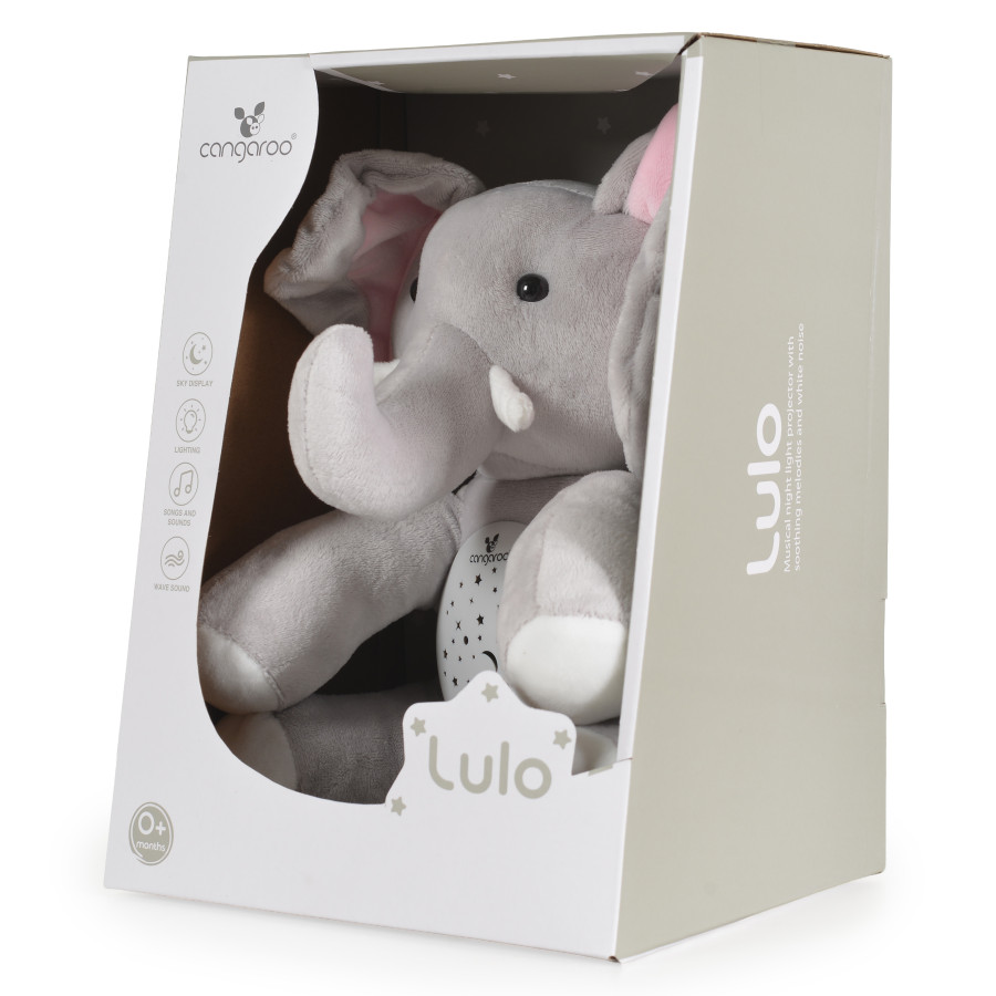 Нощна лампа и прожектор с бял шум Lulo Elephant