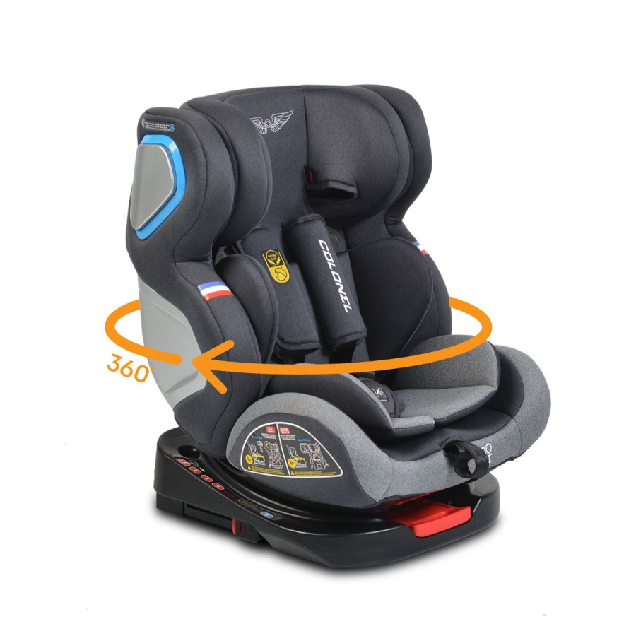 Стол за кола Colonel 360° с Izofix светлосив