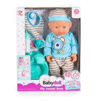 31cm Кукла с гърне и биберон Grey 6812