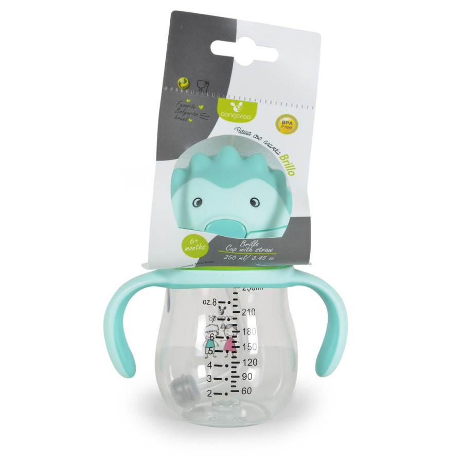 Чаша със Сламка 250ml Brillo син A0033