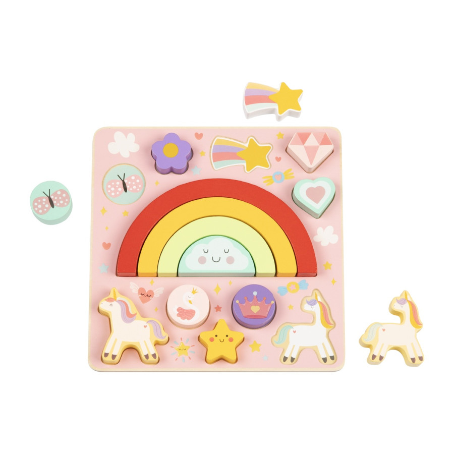 Дървен пъзел и игра за баланс 2в1 Unicorn HP088