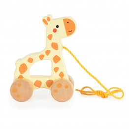 Дървена играчка за дърпане Жирафче TJ009