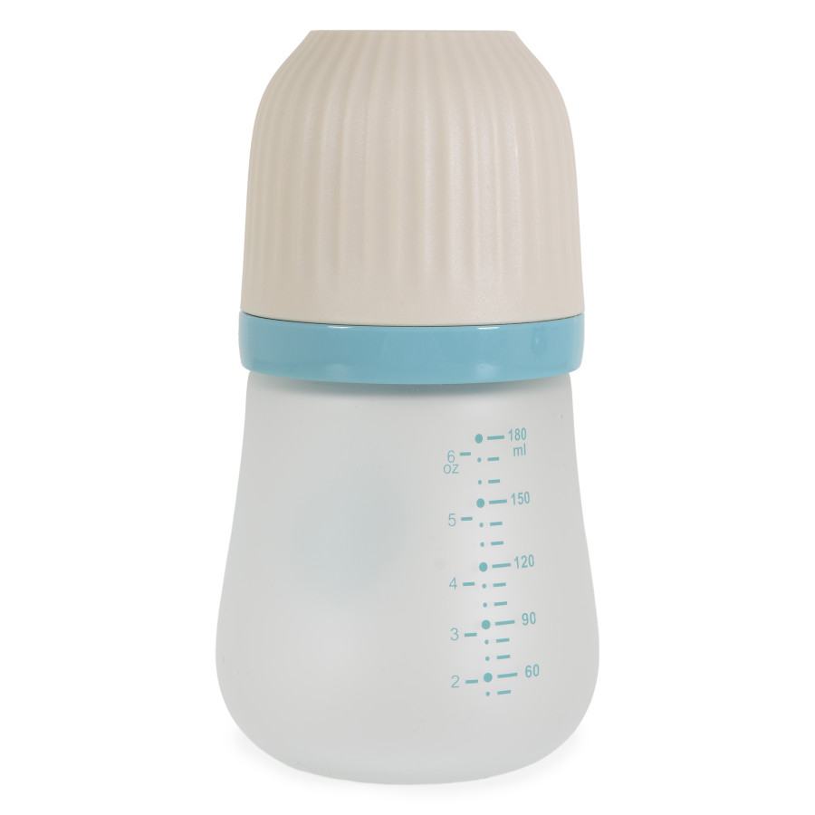 Шише Стъклено широко 180ml Amori син