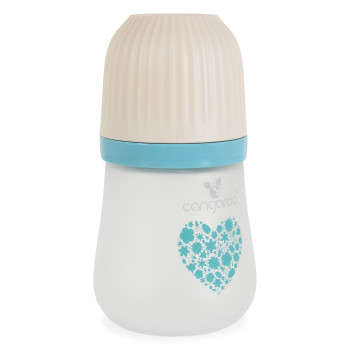 Шише Стъклено широко 180ml Amori син
