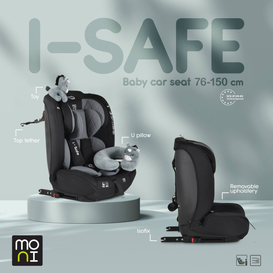Стол за кола i-Safe 76-150cм черен
