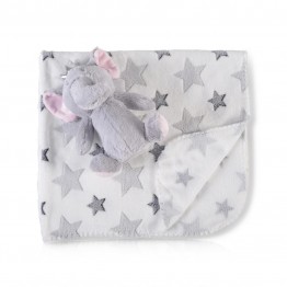 Бебешко одеяло 90/75 cm с играчка Little Elephant