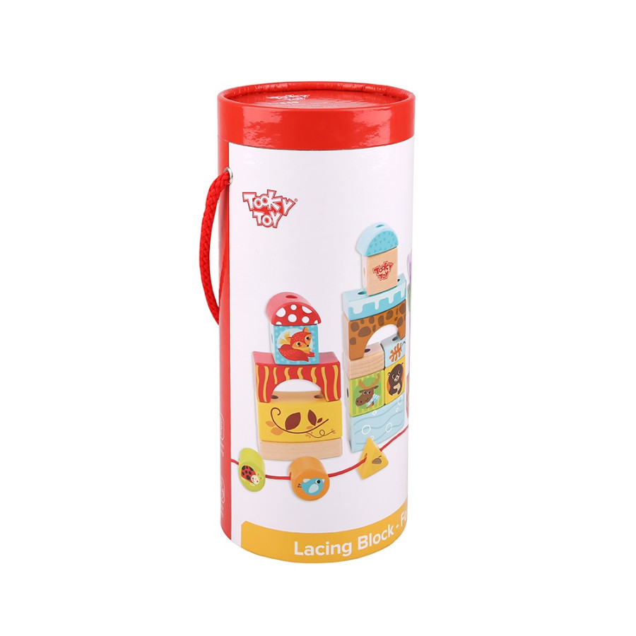 Дървена игра за низане с кубчета Forest TY849