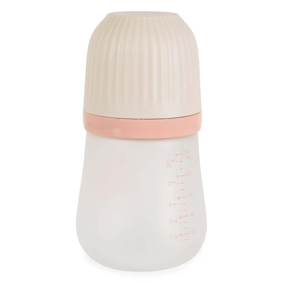 Шише стъклено широко 180ml Amori розов