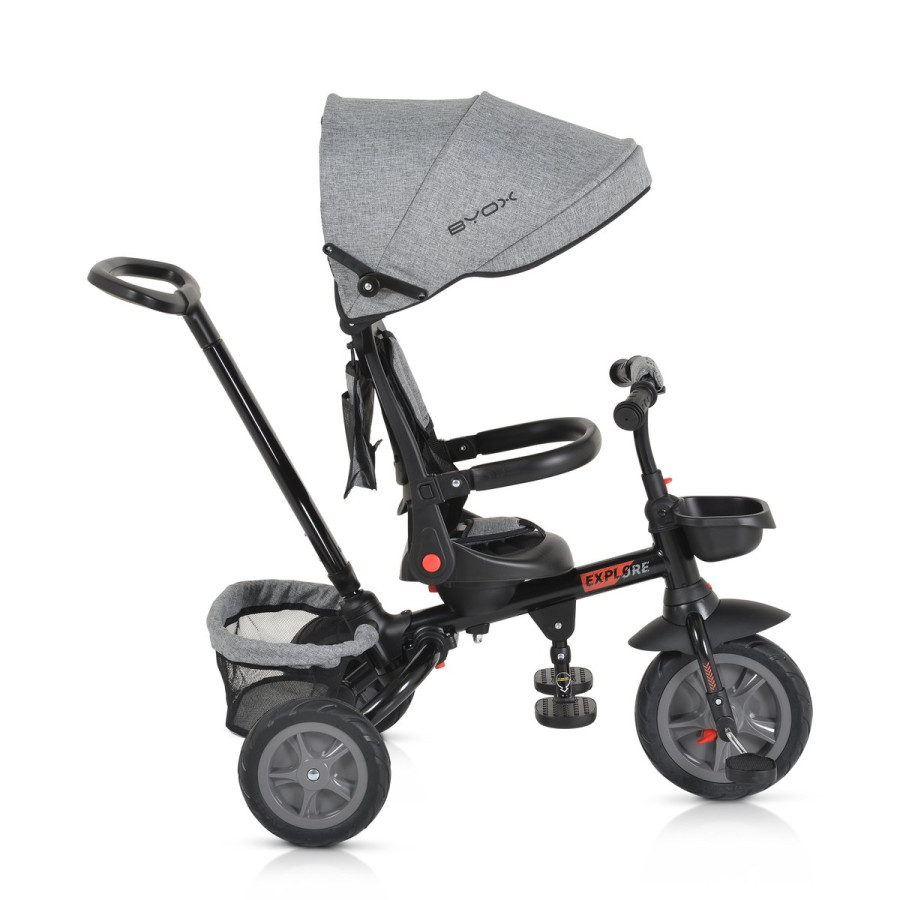 Детска Триколка Explore със сгъваемо кормило сив