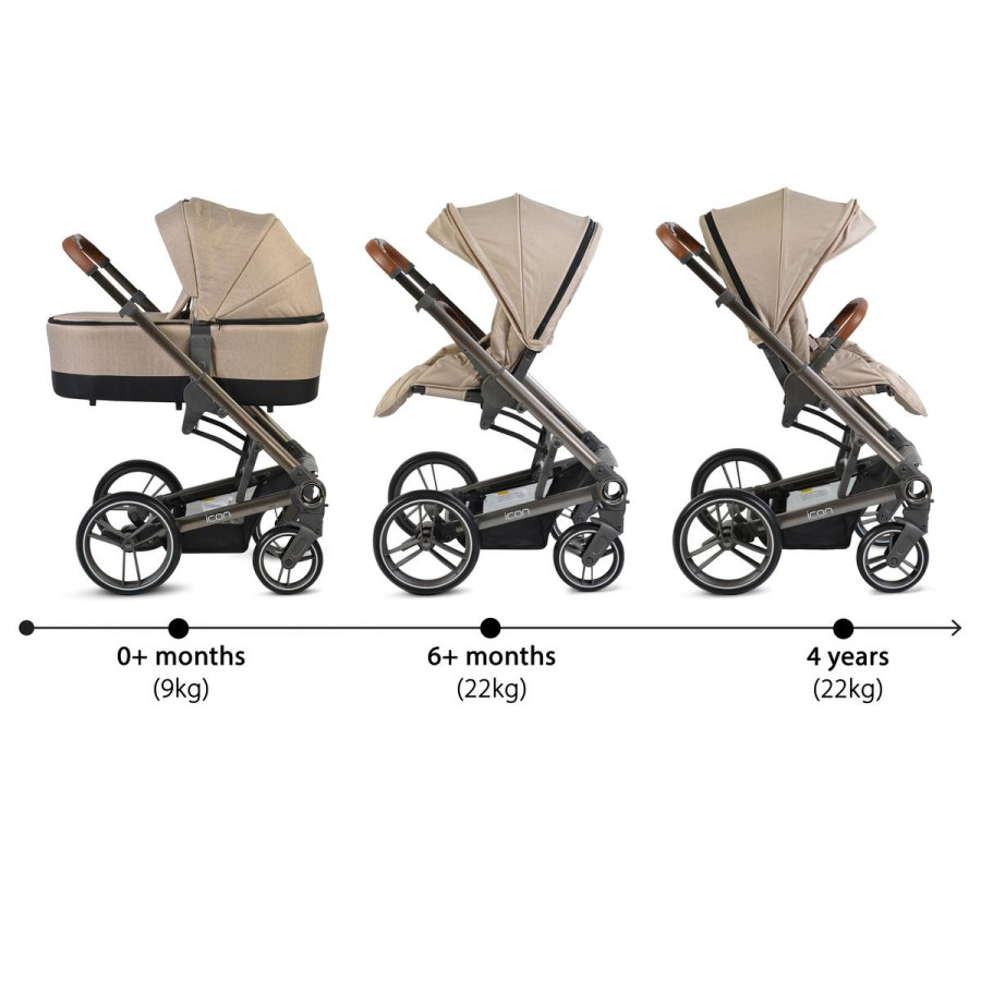Комбинирана детска количка 2в1 Icon бежов