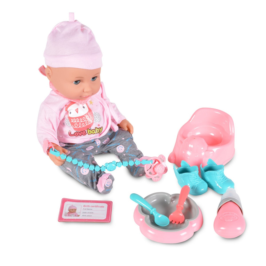 Кукла 36cm пишкаща с аксесоари 8630