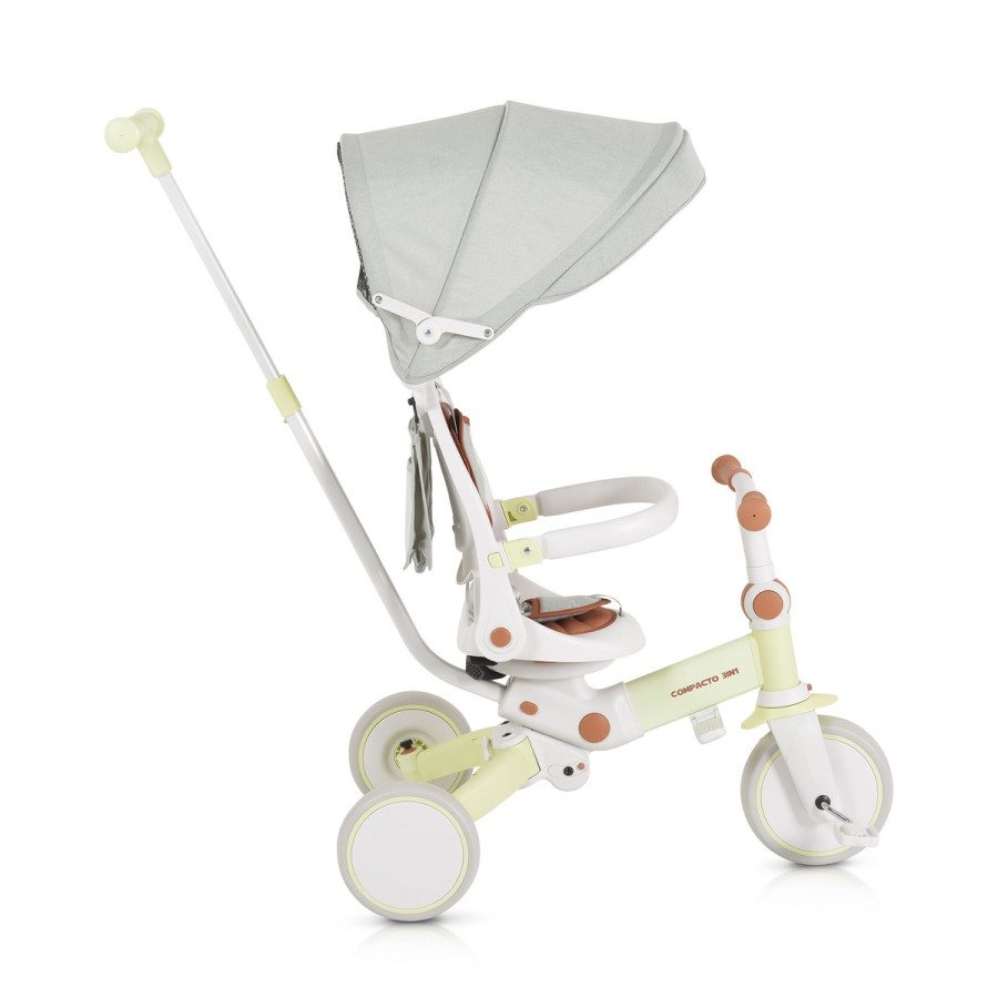 Сгъваема детска триколка Compacto 3в1 зелен