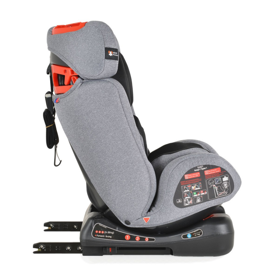 Стол за кола Dragon с Isofix сив