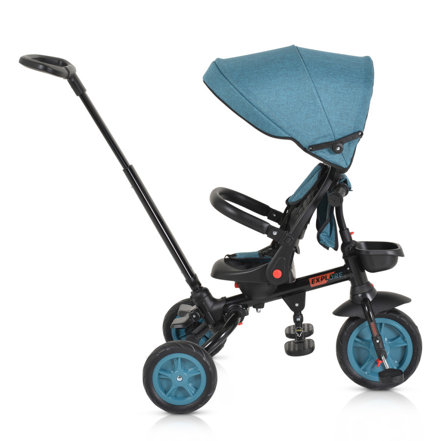 Детска Триколка Explore със сгъваемо кормило тюркоаз