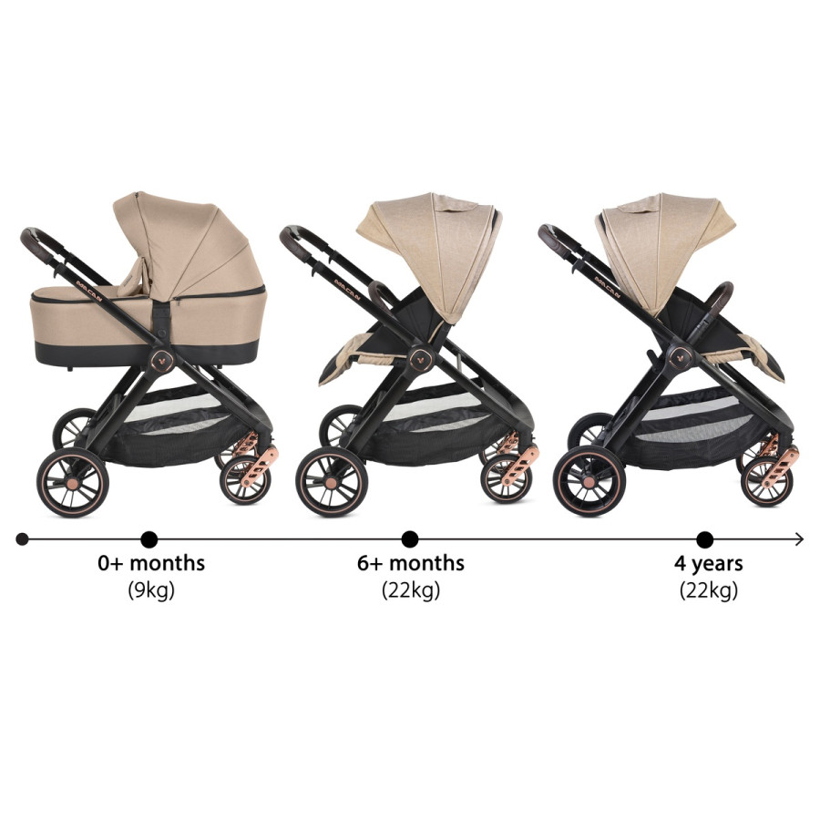 Комбинирана детска количка 2в1 Macan бежов