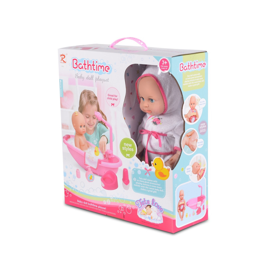 Кукла 36cm сет с вана за къпане 8108