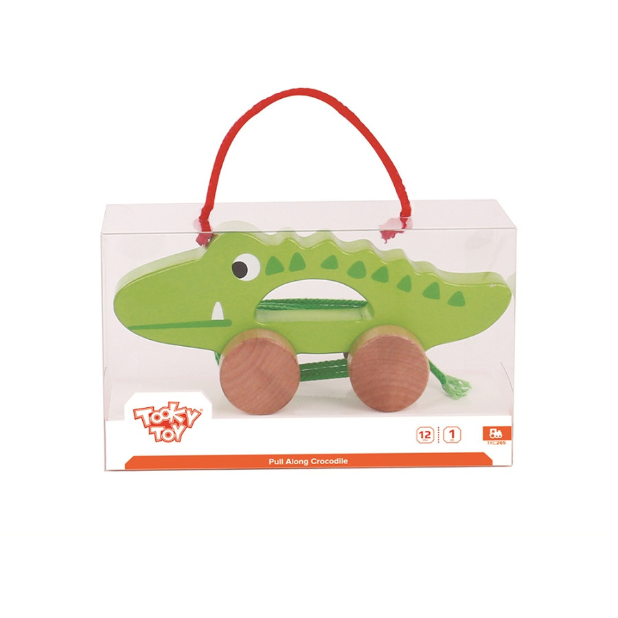 Дървена играчка за дърпане Crocodile TKC265