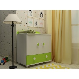 Бебешки скрин с чекмедже и две вратички за детска стая Хепи