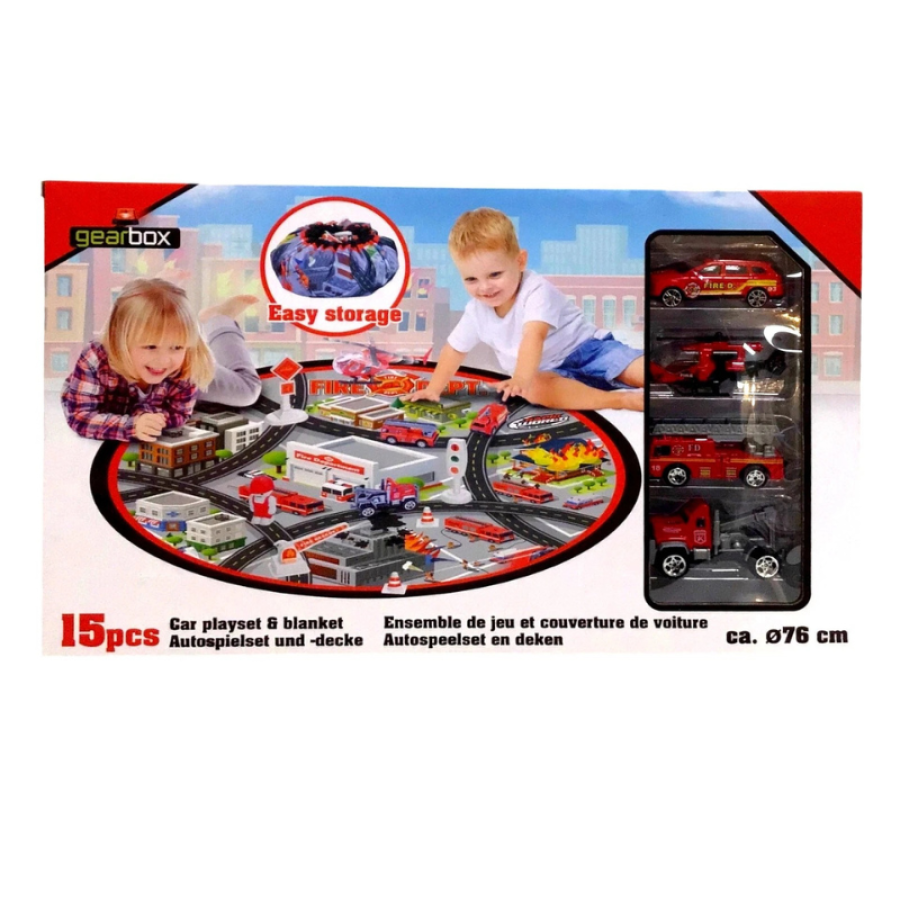 Gearbox подложка за игра с колички Пожарна