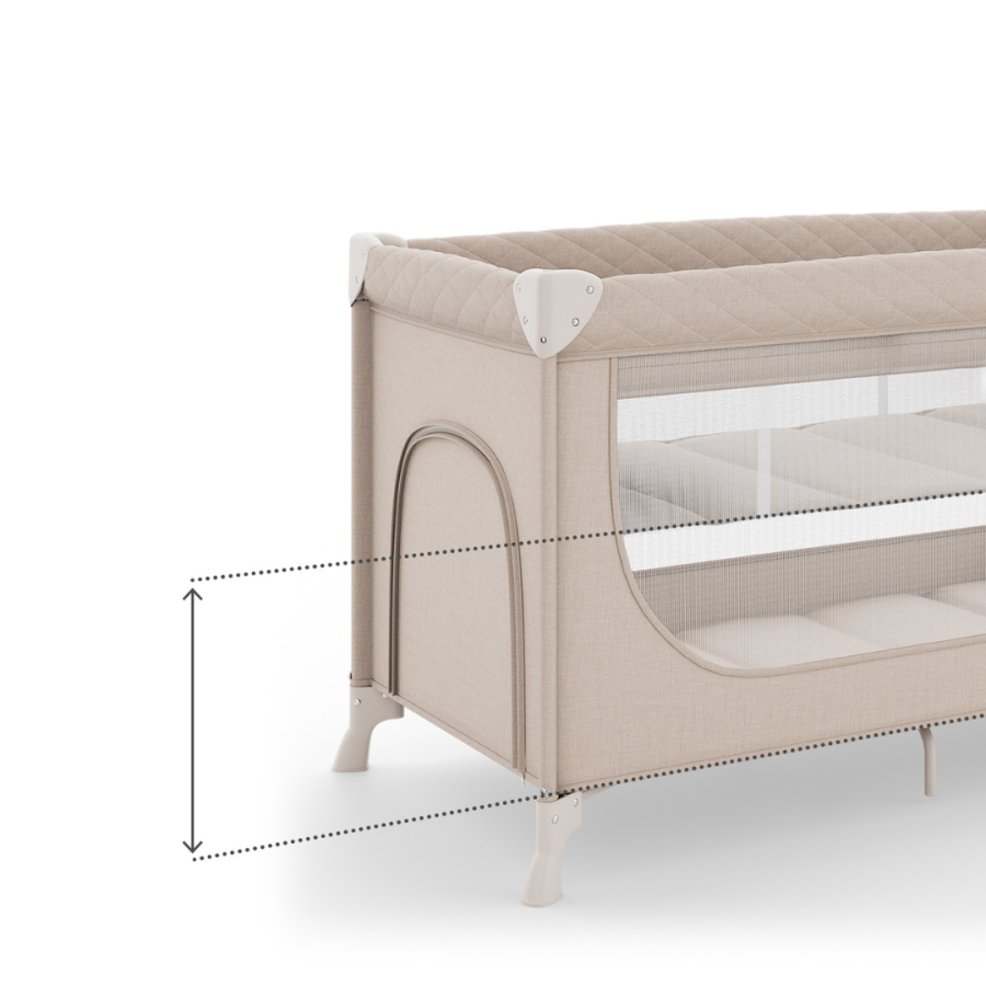 Сгъваема бебешка кошара Kinderkraft Leody Up Beige