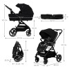 Kinderkraft Yoxi бебешка количка 3в1 Pure Black