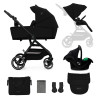 Kinderkraft Yoxi бебешка количка 3в1 Pure Black