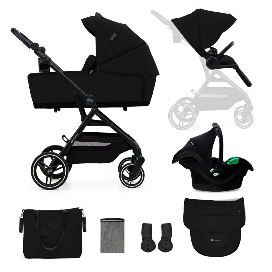 Kinderkraft Yoxi бебешка количка 3в1 Pure Black