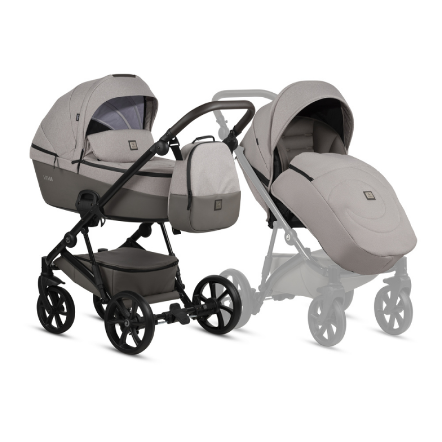 Бебешка количка Tutis Viva 6+ 2в1 068 Warm Grey