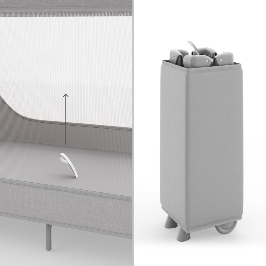 Сгъваема бебешка кошара Kinderkraft Leody Up Grey