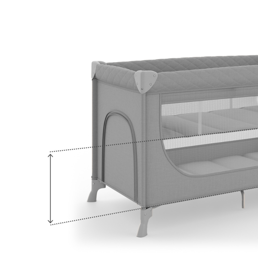 Сгъваема бебешка кошара Kinderkraft Leody Up Grey