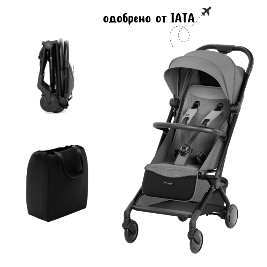 KinderKraft PILOT 2 бебешка количка Platinum Grey