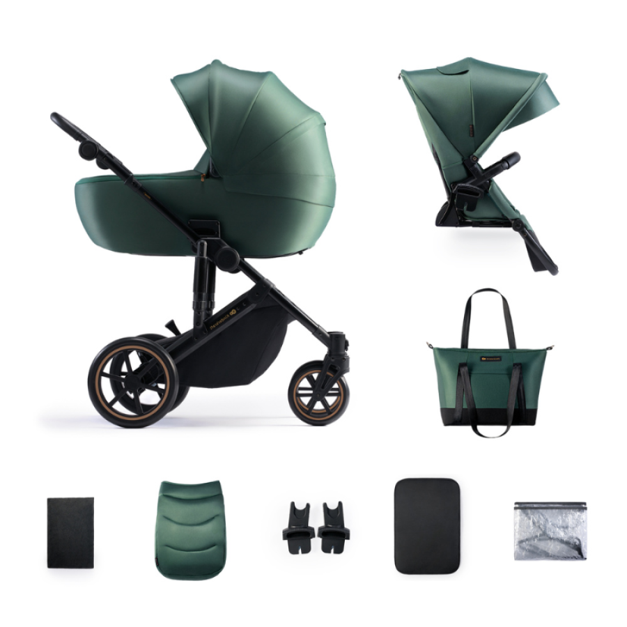 Kinderkraft Prime 2 бебешка количка 2в1 Dark Green