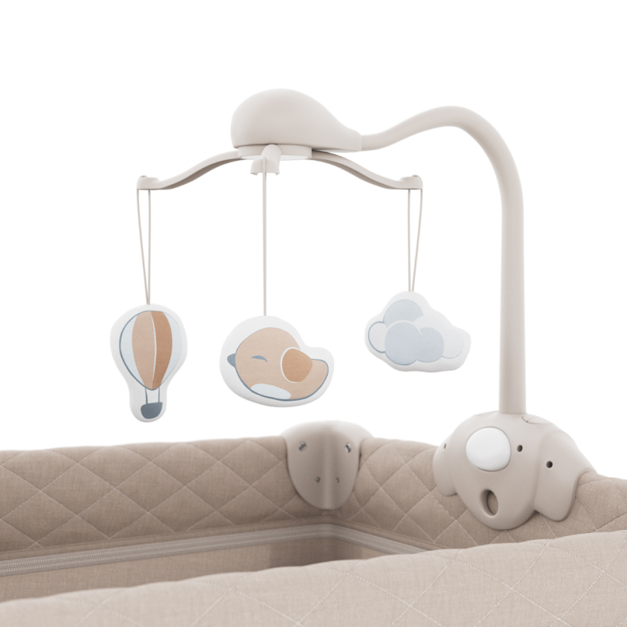 Сгъваема бебешка кошара с аксесоари Kinderkraft Leody Up Beige