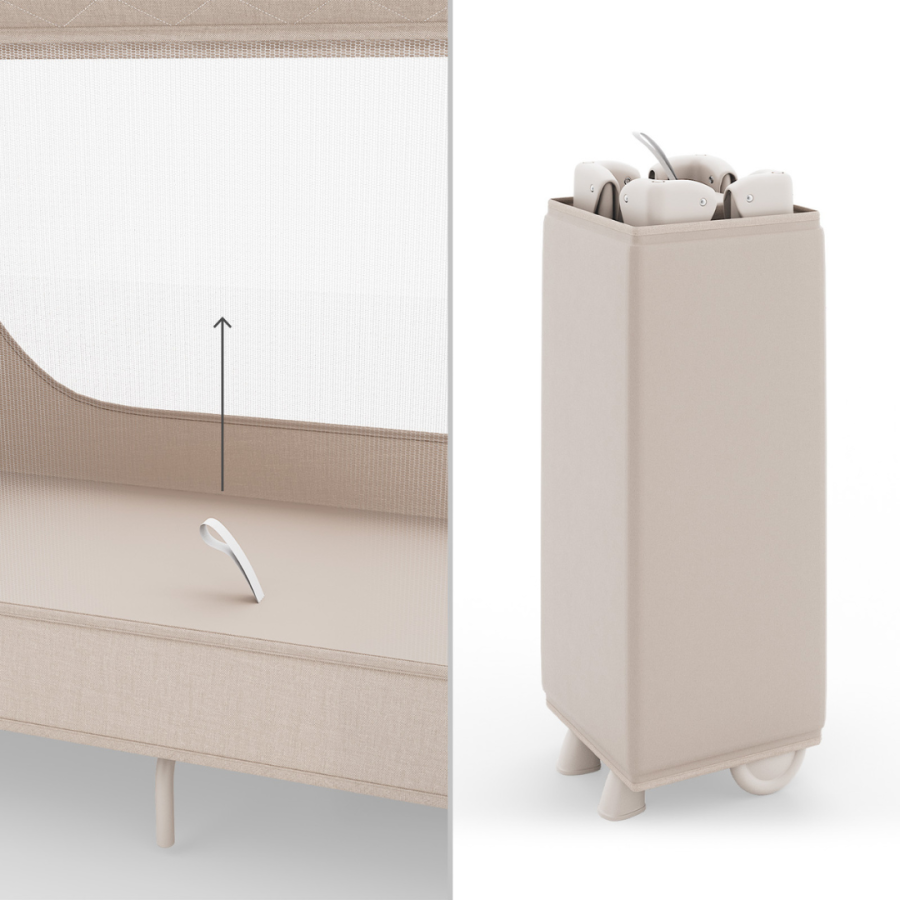 Сгъваема бебешка кошара с аксесоари Kinderkraft Leody Up Beige