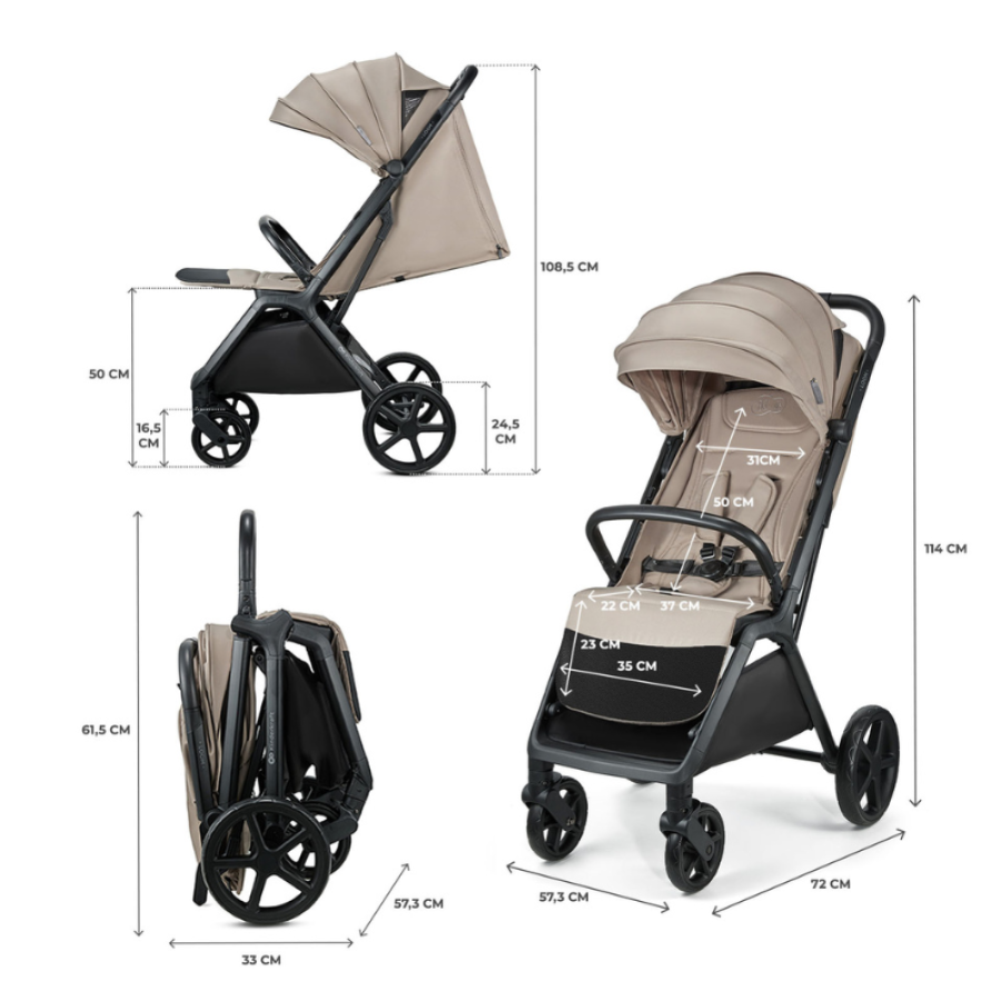 Kinderkraft LOOM бебешка количка Linen Beige
