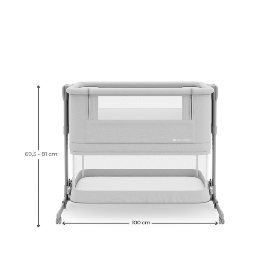 Бебешка кошара KinderKraft Nestee Grow 2 Light Grey