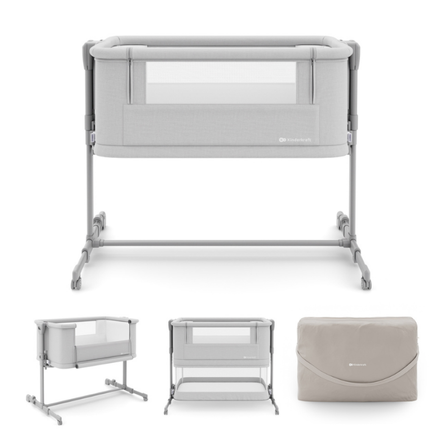 Бебешка кошара KinderKraft Nestee Grow 2 Light Grey