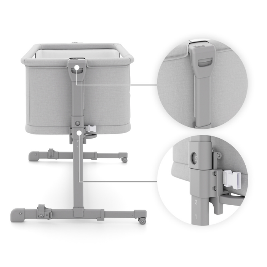 Бебешка кошара KinderKraft Nestee Grow 2 Light Grey