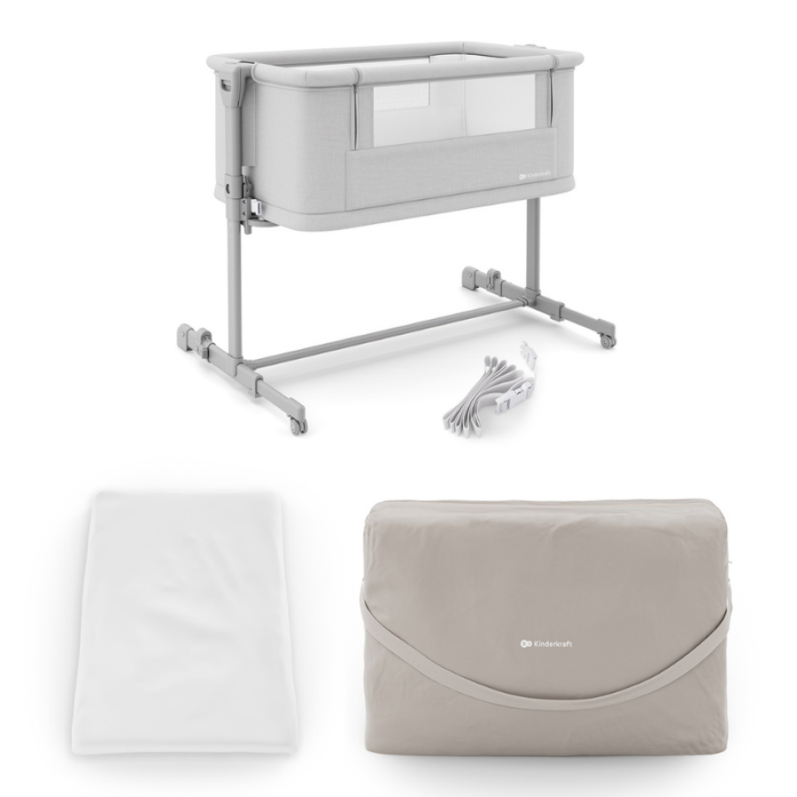 Бебешка кошара KinderKraft Nestee Grow 2 Light Grey
